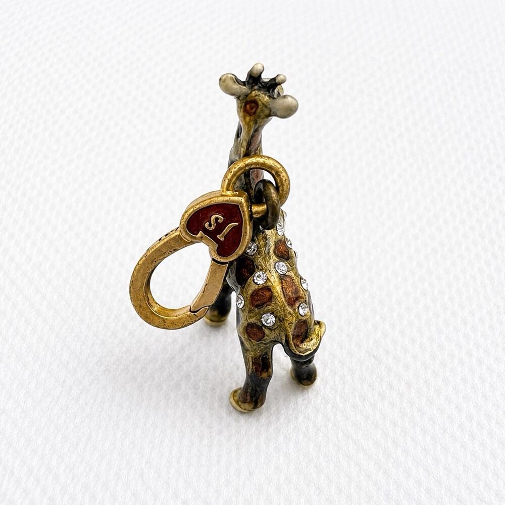 Jay Strongwater Giraffe Charm Swarovski Crystal Enamel Animal Pendant RARE - Picture 2 of 5